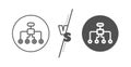 Restructuring line icon. Business architecture sign. Vector