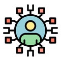 Restructuring scheme icon color outline vector Royalty Free Stock Photo