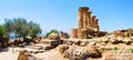 Rests of greek temple in Agrigento, Sicily, Italy. Royalty Free Stock Photo