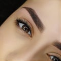result correction and coloring of eyebrows with henna Royalty Free Stock Photo