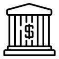 Result money bank icon, outline style