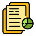 Result money document graph icon vector flat