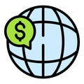 Result money global icon vector flat