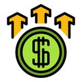 Result money grow icon vector flat