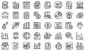 Result money icons set, outline style