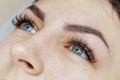 Result of permanent makeup, tattooing of eyebrows Royalty Free Stock Photo