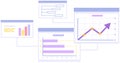 Result of statistical research, financial data. Analysis of indicators, statistics, analytics