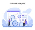 Results Analysis depiction. Experts scrutinize project outcomes using data visualization