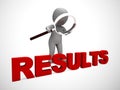 Results concept icon means conclusions performance or evaluation - 3d illustration Royalty Free Stock Photo