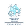 Results-driven leadership coaching turquoise concept icon