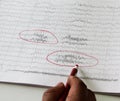 Results of an electroencephalogram after a neurophysiological examination, which is the recording of brain bioelectric activity at Royalty Free Stock Photo
