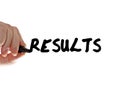 Results hand marker Royalty Free Stock Photo