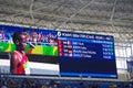 Results with names of 3000m women`s steeplechase Heat 1 at Rio2016 Royalty Free Stock Photo