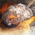 the results of a portrait of firewood like entering a lava cave