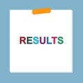 results post it on blue Royalty Free Stock Photo