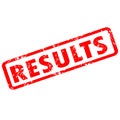 Results stamp red rubber stamp on white background. results stamp symbol