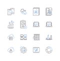 Results and tools line icons collection. Analytics, Measurement, Outcome, Report, Data, Performance, Testing vector and Royalty Free Stock Photo