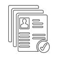 Resume Approve Icon In Outline Style Royalty Free Stock Photo