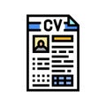 resume document interview job color icon illustration