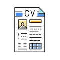 resume document interview job color icon illustration