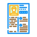 resume document interview job color icon vector illustration