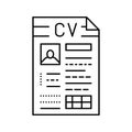resume document interview job line icon illustration