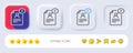 Resume document line icon. Contract application sign. Agreement file. Neumorphic buttons. Vector