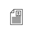 Resume document line icon