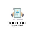 resume, employee, hiring, hr, profile Flat Color Icon Vector Royalty Free Stock Photo