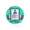 resume, employee, hiring, hr, profile Flat Color Icon Vector Royalty Free Stock Photo