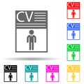 resume of the employee multi color style icon. Simple glyph, flat vector of hr and heat hunting icons for ui and ux, website or Royalty Free Stock Photo