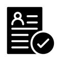 Resume glyph flat vector icon Royalty Free Stock Photo