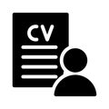 Resume glyph flat vector icon Royalty Free Stock Photo