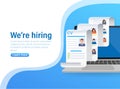 Resume, great design for any purposes. We are hiring concept. Vector illustration flat design. Online interview