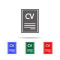 Resume icon. Elements of human resource in multi colored icons. Business, human resource sign. Looking for talent. Search m
