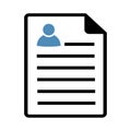 Resume icon in flat style. Contract symbol