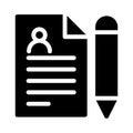 Resume glyph flat vector icon Royalty Free Stock Photo
