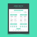 Resume letter. Personal cv sample with professional vitae and curriculum vector template