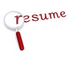 Resume with magnifying glass