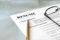 Resume on the Table Royalty Free Stock Photo