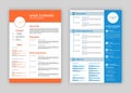 Resume template. Professional personal description profile, curriculum letterhead cover, business layout job application