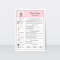 Resume template for women. Modern CV layout with infographic. Minimalistic professional curriculum vitae design. Employment vector