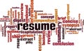 Resume word cloud Royalty Free Stock Photo