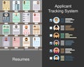 Resumes compare with ATS Applicant tracking system vector