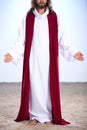 Resurrected Jesus standing on sand Royalty Free Stock Photo