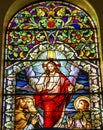 Resurrection Jesus Stained Glass Saint Mary& x27;s Catholic Church San Antonio Texas Royalty Free Stock Photo