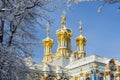 Resurrection church of Catherine palace in winter, Tsarskoe Selo Pushkin, Saint Petersburg, Russia Royalty Free Stock Photo
