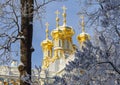 Resurrection church of Catherine palace in winter, Tsarskoe Selo Pushkin, Saint Petersburg, Russia Royalty Free Stock Photo