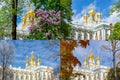 Resurrection church dome of Catherine palace in Tsarskoe Selo Pushkin in different seasons of year, Saint Petersburg, Russia Royalty Free Stock Photo