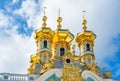 Resurrection church dome of Catherine palace in Tsarskoe Selo Pushkin, Saint Petersburg, Russia Royalty Free Stock Photo